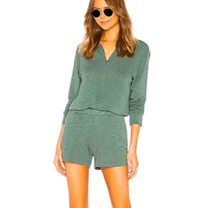 MONROW super soft zip up shorts romper.